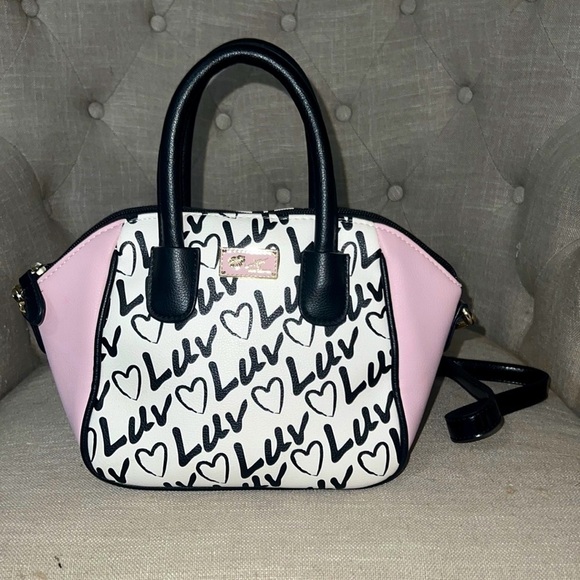 Betsey Johnson LUV Top handle little bag & crossbody detachable strap Barbiecore - Picture 12 of 12